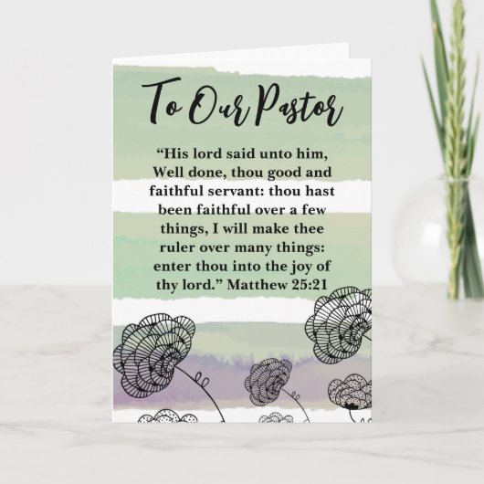 Matthew 25:21 Pastor Appreciation Bedankkaart (Voorkant)