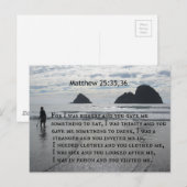 Matthew 25:35.36. Want ik had honger en je gaf me. Briefkaart (Voorkant / Achterkant)
