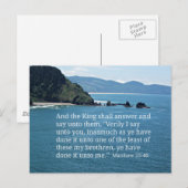 Matthew 25:40 En de koning zal antwoorden... Briefkaart (Voorkant / Achterkant)