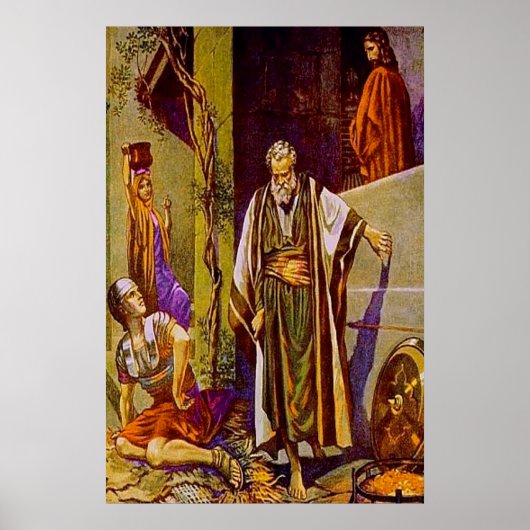 Matthew 26:69-75 Peter Denies Jesus poster (Voorkant)