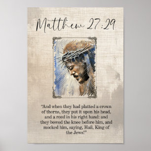 Matthew 27:29 Jezus Muur Kunst Print