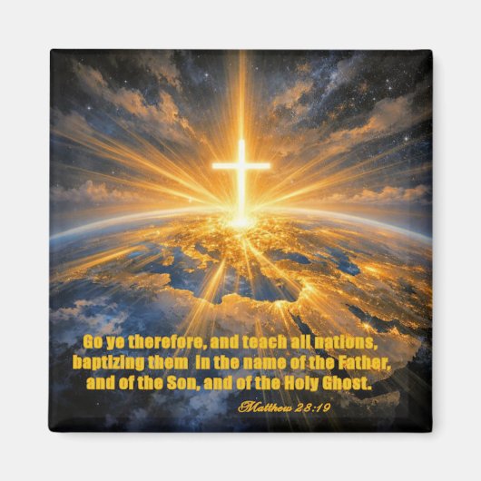 Matthew 28:19 Christian Fridge Magnet (Voorkant)