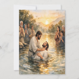 Matthew 28:19 Doop Aanpasbare Wenskaart Feestdagenkaart