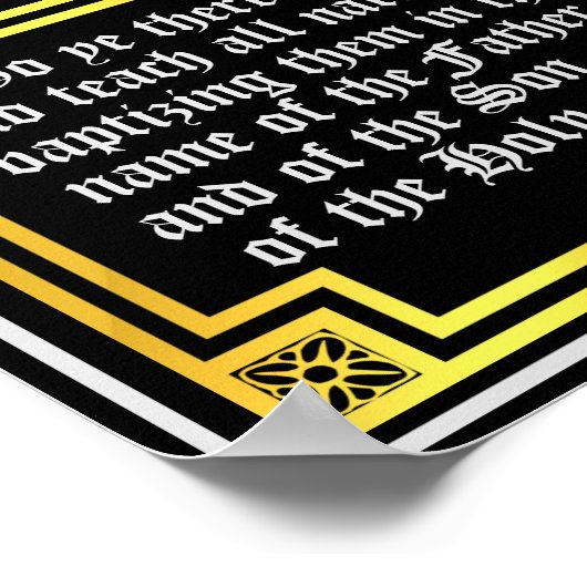 Matthew 28 19 Illuminated New Testament Quote Poster (Hoek)