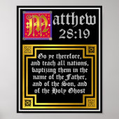 Matthew 28 19 Illuminated New Testament Quote Poster (Voorkant)