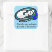 Matthew 28:19 vierkante sticker (Tas)