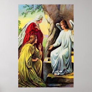Matthew 28:1-7 hij is hier niet, hij is poster gew