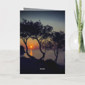 Matthew 28:20 ben ik bij jou altijd Golden Sunset Kaart (Achterkant)