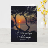 Matthew 28:20 ben ik bij jou altijd Golden Sunset Kaart (Gele Bloem)