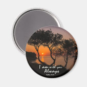 Matthew 28:20 ben ik bij jou altijd Golden Sunset Magneet (Voorkant / Achterkant)