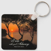 Matthew 28:20 ben ik bij jou altijd Golden Sunset Sleutelhanger (Achterkant)