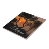 Matthew 28:20 ben ik bij jou altijd Golden Sunset Tegeltje (Zijkant)