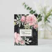 Matthew 28:20 ben ik bij jou altijd roze bloemen briefkaart (Staand voorkant)