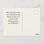 Matthew 28:20 ben ik bij jou altijd roze bloemen briefkaart (Achterkant)