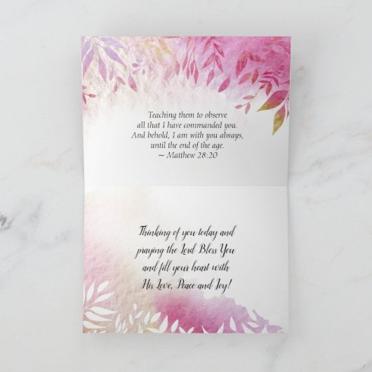 Matthew 28:20 Jezus's woorden, ik ben altijd bij j Kaart (Binnen)