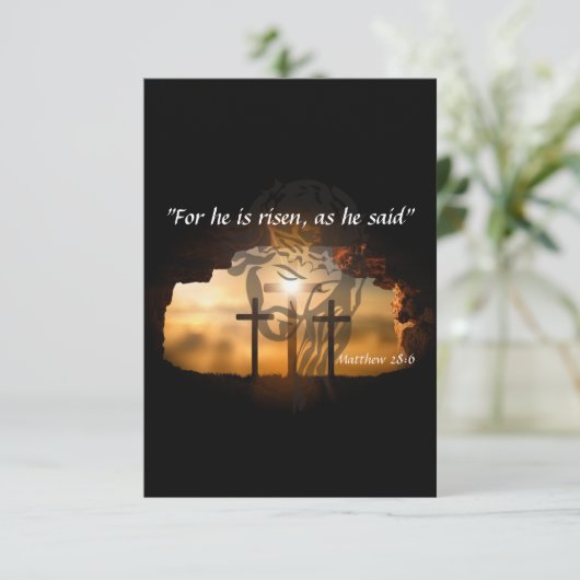 Matthew 28:6 bedankkaart (Staand voorkant)