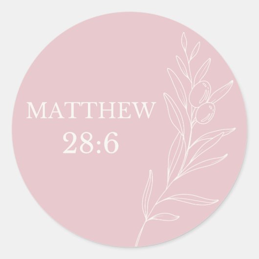 Matthew 28:6 Easter Sticker – Resurrection & Hope (Voorkant)