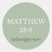 Matthew 28:6 – He Is Risen Easter Sticker (Voorkant)