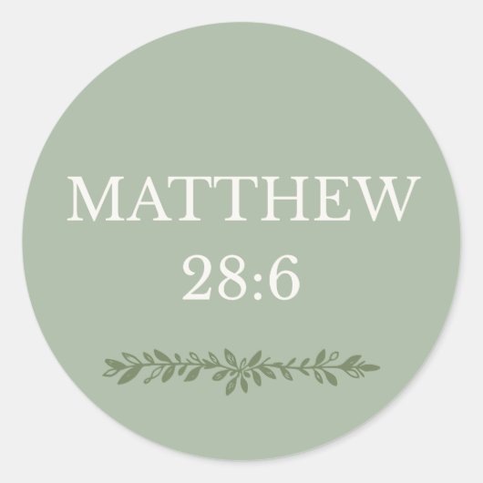 Matthew 28:6 – He Is Risen Easter Sticker (Voorkant)