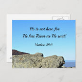 Matthew 28:6 Hij is hier niet, want hij is gestege Briefkaart (Voorkant / Achterkant)