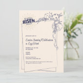 Matthew 28:6 Hij Is Opgewekt Religieuze Pasen Eier Kaart (Staand voorkant)