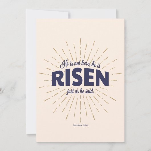 Matthew 28:6 Hij Is Opgewekt Religieuze Pasen Eier Kaart (Achterkant)