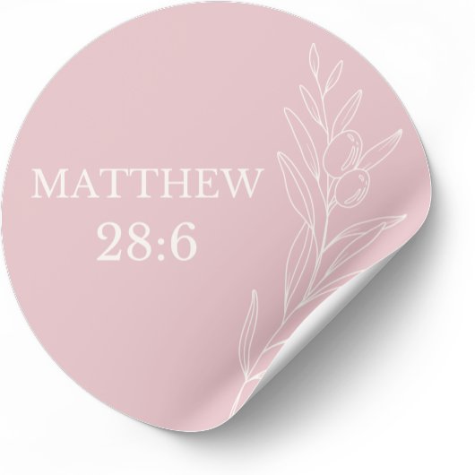 Matthew 28:6 Pasen sticker – Opstanding & Hoop