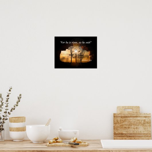 Matthew 28:6 poster (Keuken)