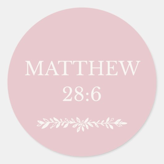 Matthew 28:6 Scripture Sticker – Resurrection News (Voorkant)