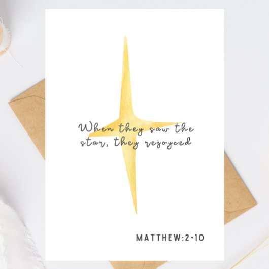 Matthew 2:10 Christian Holiday Card Feestdagen Kaart