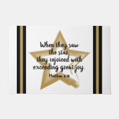 Matthew 2:10 kerstbijbel Verse Doormat Deurmat (Voorkant)