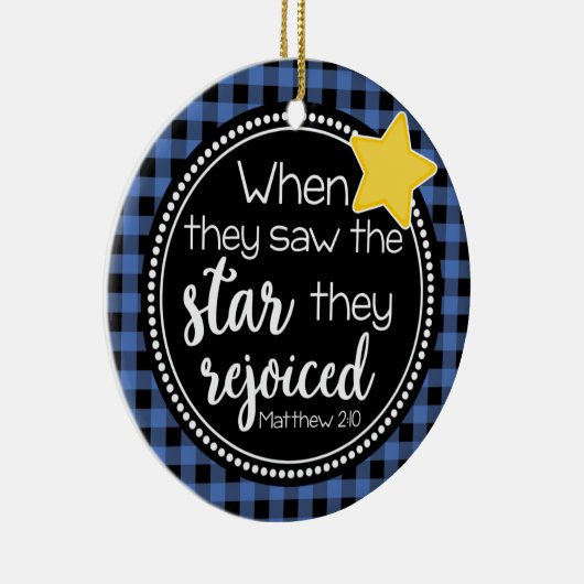Matthew 2:10 Star Rejoiced Religious Faith Keramisch Ornament (Rechts)