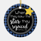 Matthew 2:10 Star Rejoiced Religious Faith Keramisch Ornament (Voorkant)