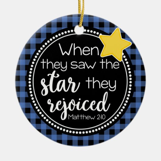 Matthew 2:10 Star Rejoiced Religious Faith Keramisch Ornament (Voorkant)
