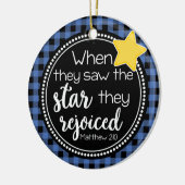 Matthew 2:10 Star Rejoiced Religious Faith Keramisch Ornament (Links)