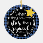 Matthew 2:10 Star Rejoiced Religious Faith Keramisch Ornament (Achterkant)