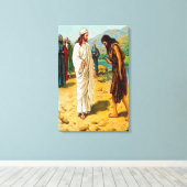 Matthew 3:13-15 Jesus komt naar John Canvas (Insitu (Houten vloer))