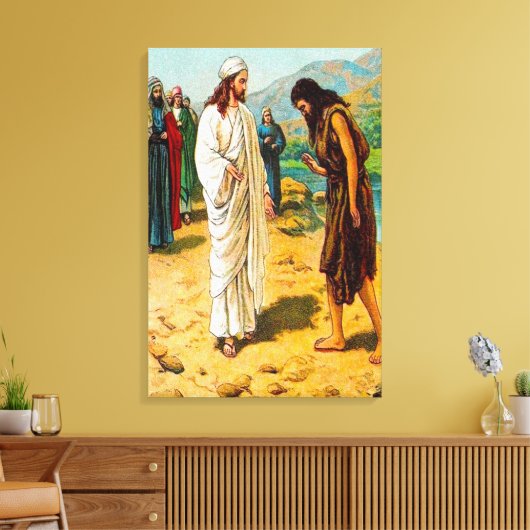 Matthew 3:13-15 Jesus komt naar John Canvas (Insitu (Woonkamer))