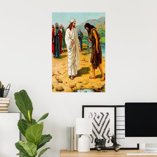 Matthew 3:13-15 Jesus komt naar John Poster (Thuiskantoor)