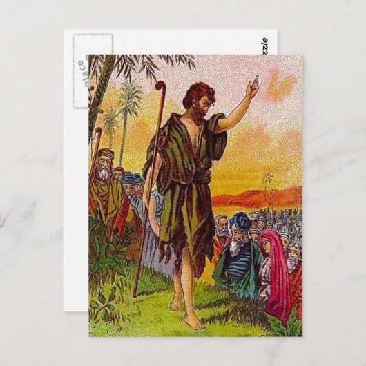 Matthew 3:1-6 Vertegenwoordigt briefkaart (Voorkant / Achterkant)