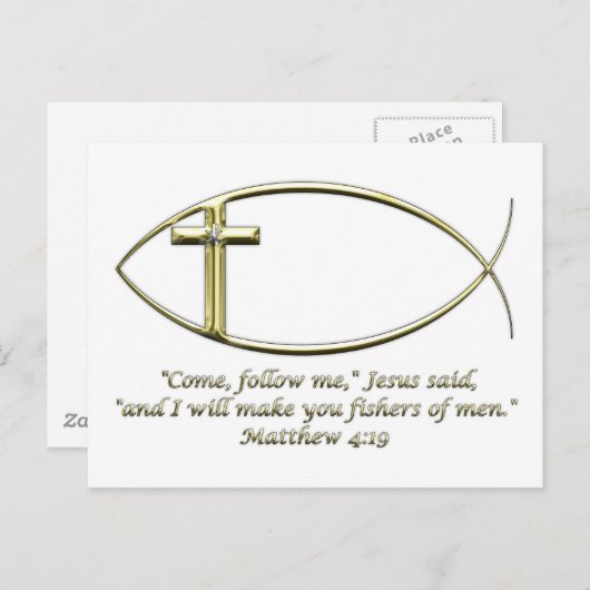 Matthew 4:19 briefkaart (Voorkant / Achterkant)