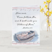 Matthew 4:19 Jezus zei: "Kom me volgen", Bijbel Kaart (Gele Bloem)