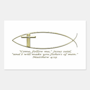 Matthew 4:19 rechthoekige sticker