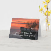 Matthew 4:19 Vissers van de Christelijke Bijbel Ve Kaart (Gele Bloem)