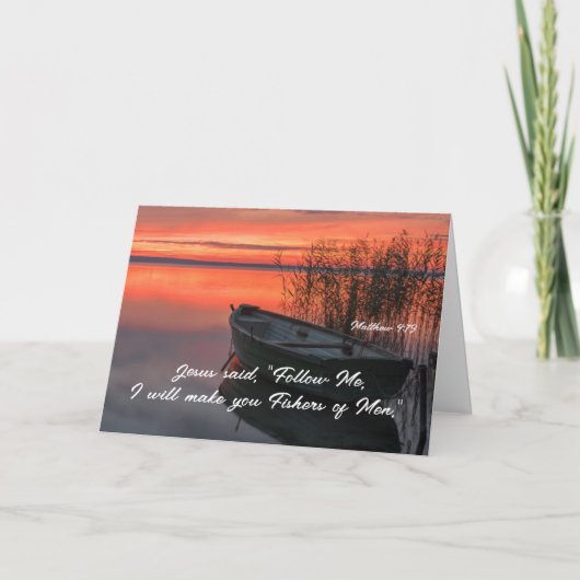 Matthew 4:19 Vissers van de Christelijke Bijbel Ve Kaart (Voorkant)