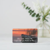 Matthew 4:19 Vissers van de Christelijke Bijbel Ve Visitekaartje (Staand voorkant)