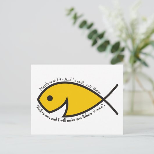 Matthew 4:19 vissers van Mannen grafisch Briefkaar Briefkaart (Staand voorkant)