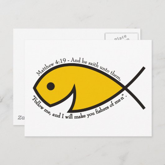 Matthew 4:19 vissers van Mannen grafisch Briefkaar Briefkaart (Voorkant / Achterkant)