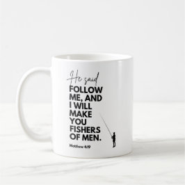 Matthew 4:19 Vissers van Mensen Bijbelvers Volg mi Koffiemok