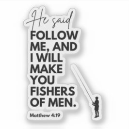Matthew 4:19 Vissers van Mensen Bijbelvers Volg mi Sticker
